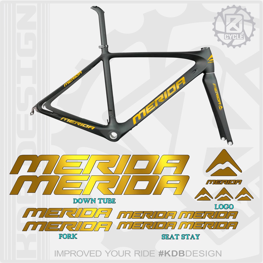 Decal Frame MERIDA custom Roadbike Klaten Decal Bike Stiker Sepeda