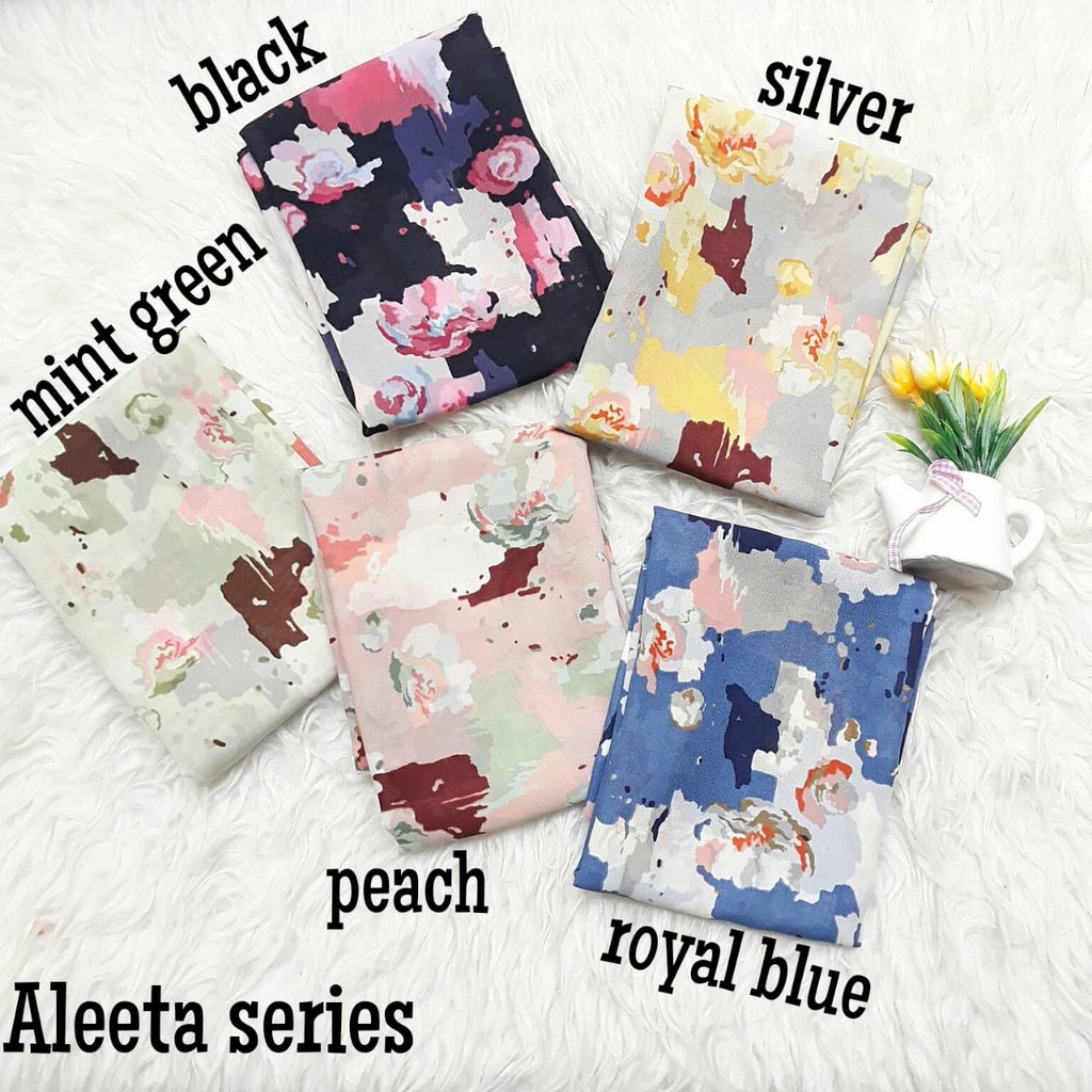 ALEETA SERIES/HIJAB SEGIEMPAT/JILBAB SEGI EMPAT/KERUDUNG SEGI4/SQUARE MOTIF ABSTRAK/POLYCOTTON