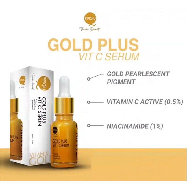 Pipiqiu - Serum Glowing pencerah Wajah Vit C / Gold Plus Vit C Glowing Serum Pipiqiu