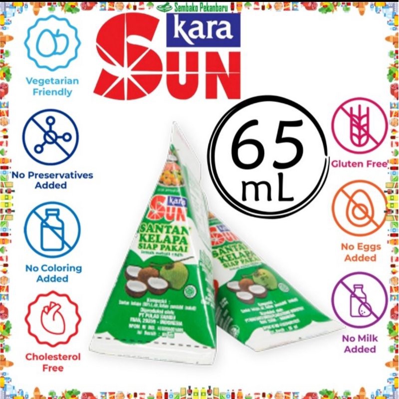 

Santan Kelapa Sunkara 65ml Sun Kara 65 ml Siap pakai Segitiga 65 ml