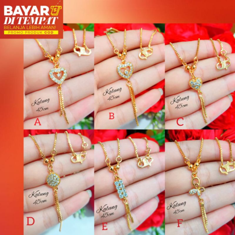 Kalung koye Jurai fashion unik lapis emas 18k anti karat