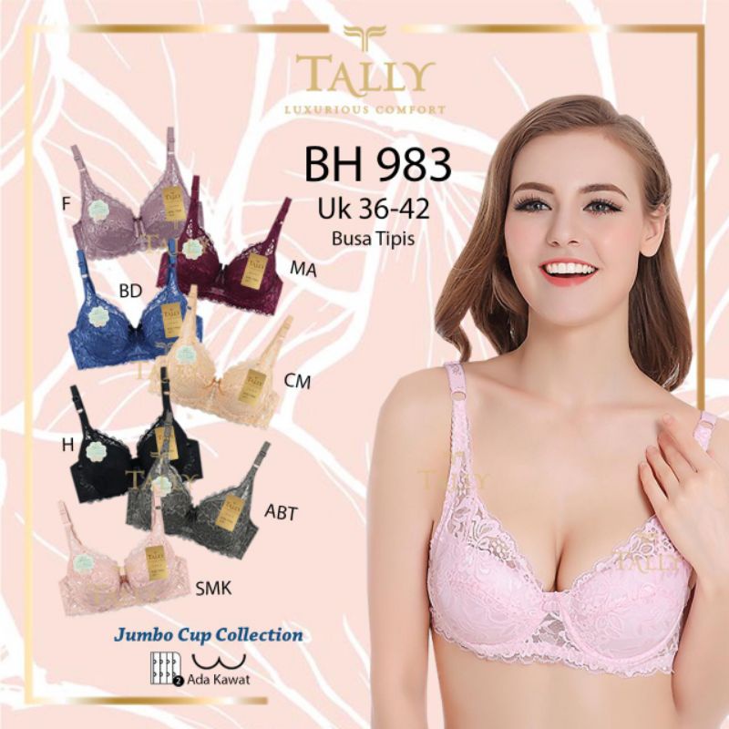 BRA BH CUP BESAR JUMBO / BERKAWAT / BUSA TIPIS / BROKAT TALLY 983