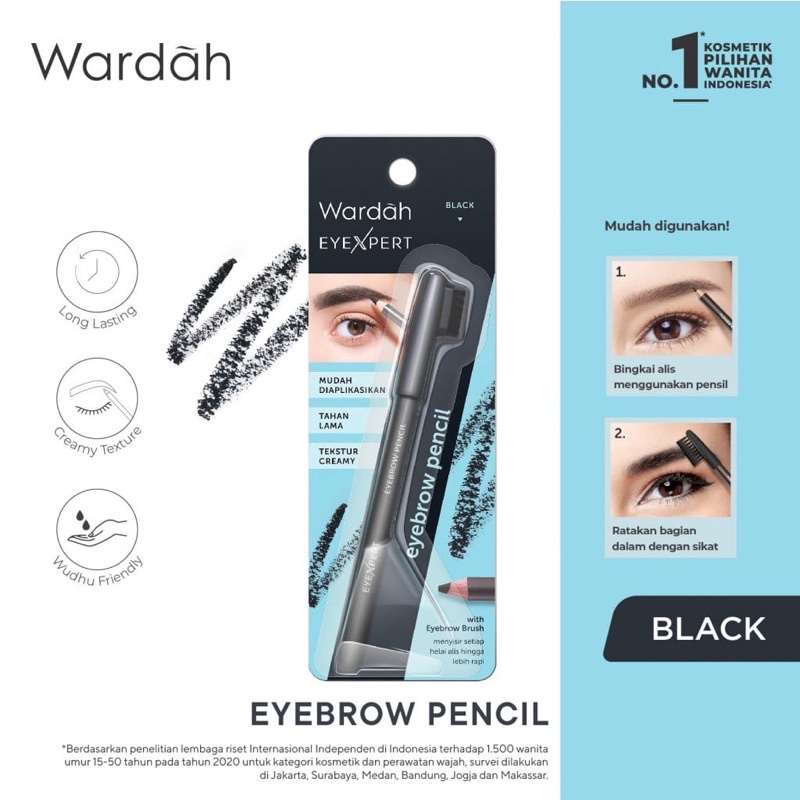 Wardah Eye Brow- Pensil Alis Waterproof dan Mudah Digunakan