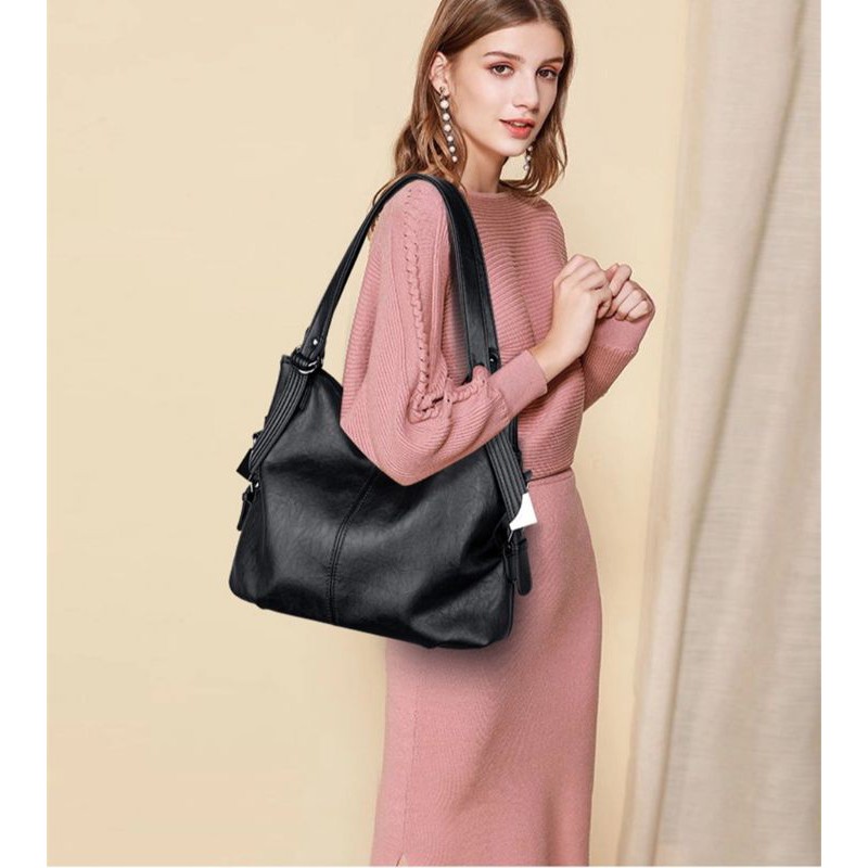 SKY - Tas Wanita Crossbody Desainer Perempuan Besar Kasual Tote PU Tas Kulit Tas Selempang Wanita