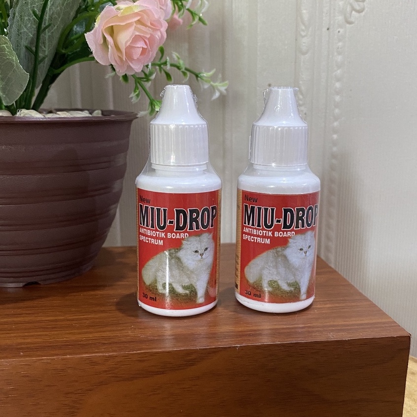 MIU DROP Antibiotik Board Spectrum Obat Antibiotik Tetes Untuk Pencernaan Pernafasan Kuicing dan Anjing 30ml