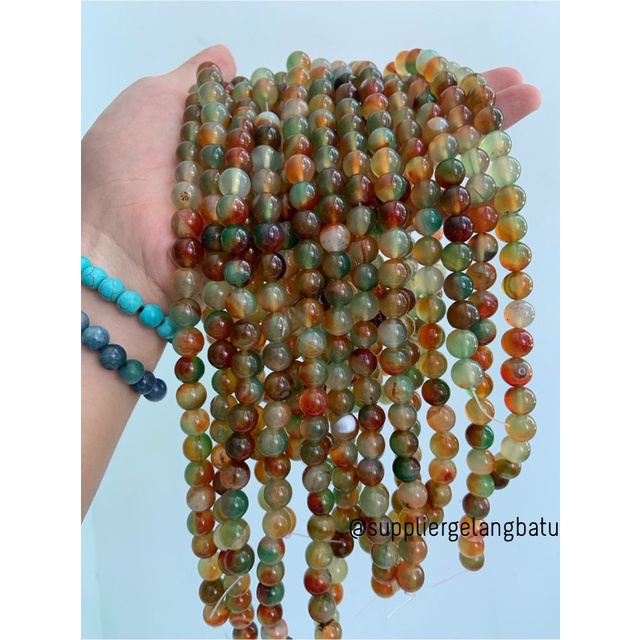 batu manau loreng ginggang hijau MUDA 10mm merah manao mangga orange