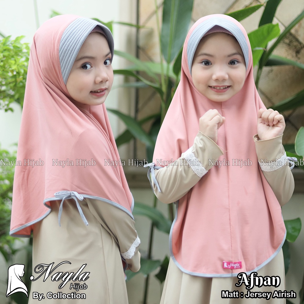 Kerudung Anak Instan Model AFNAN Jersey Airis Hijab Anak Jersey Pita Samping Original Nayla Hija'b