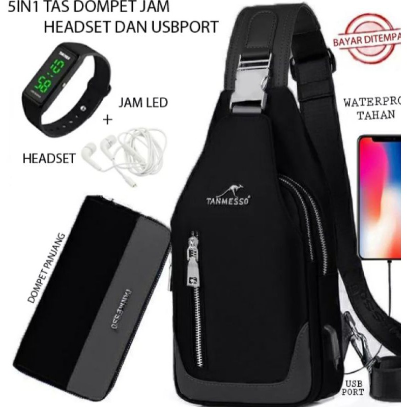 5in1 BELI TAS Bonus DOMPET jam tangan hEADSET USBPORT