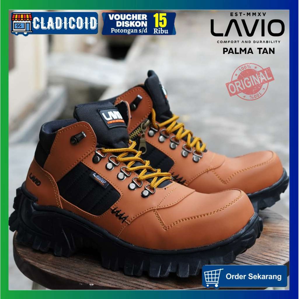 SEPATU SAFETY BOOTS PRIA UJUNG BESI KERJA LAPANGAN OUTDOOR PROYEK BERKENDARA LAVIO PALMA ORIGINAL