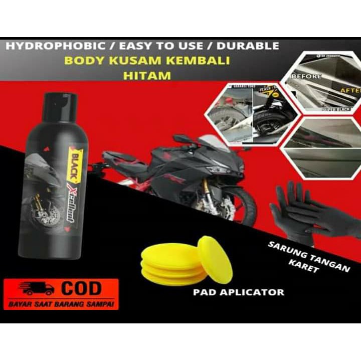 Penghitam dan Pengkilap Body Motor X-Cellent Black and Shine