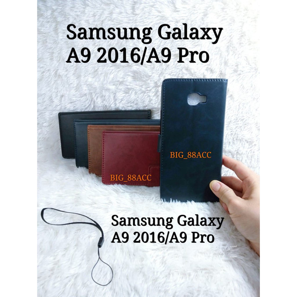 flip cover Samsung A9/A9 Pro 2016 A9Pro  - Wallet leather case kulit