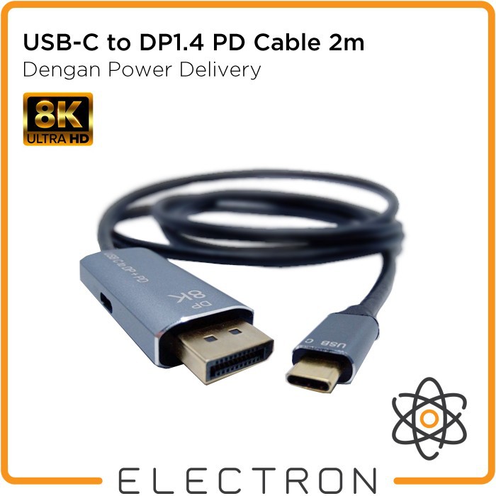 USB-C to DP1.4 PD Cable 2m DisplayPort 1.4 Power Delivery Type