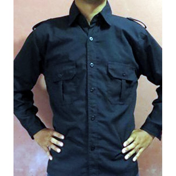 READYY KEMEJA BAJU SERAGAM NET TV PDL LAPANGAN HITAM NAVY POLOS