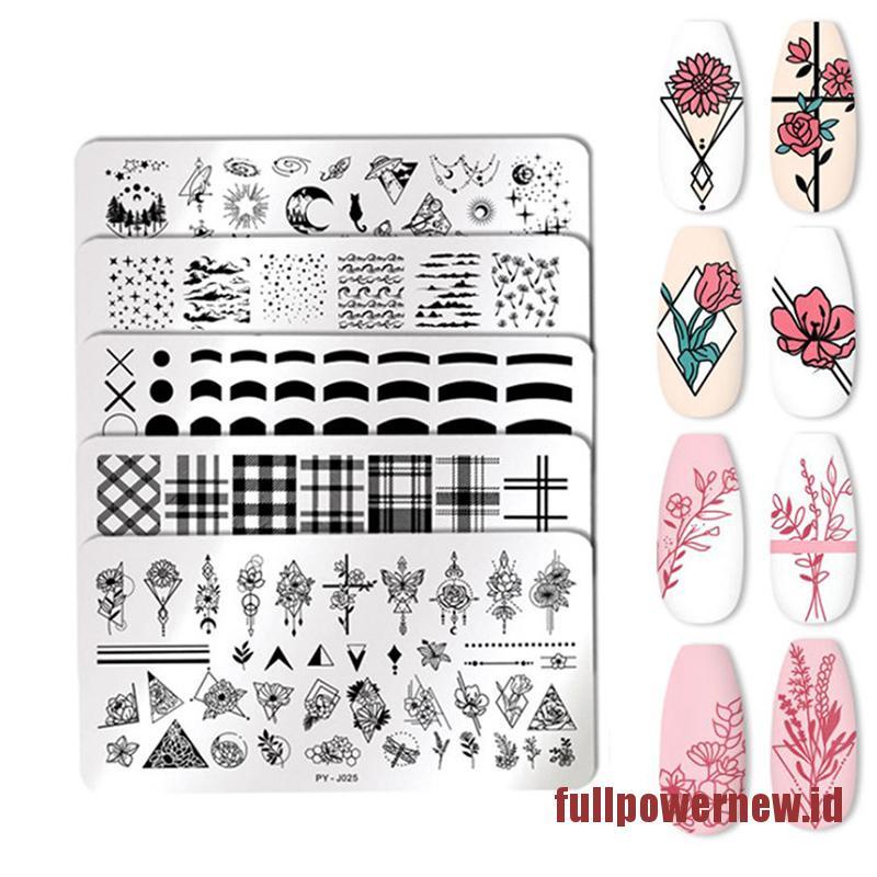 【COD】Wave French Line Nail Art Stamping Plates Stainless Steel Printing