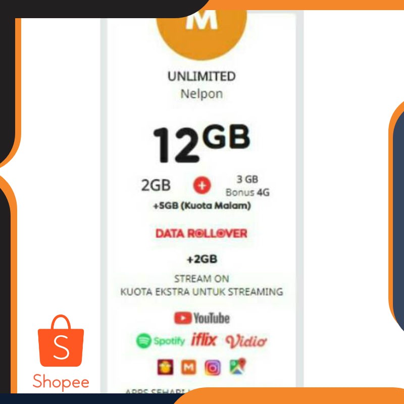 Grosir INDOSAT FREEDOM COMBO M 12GB PAKET KUOTA DATA INTERNET Elegan