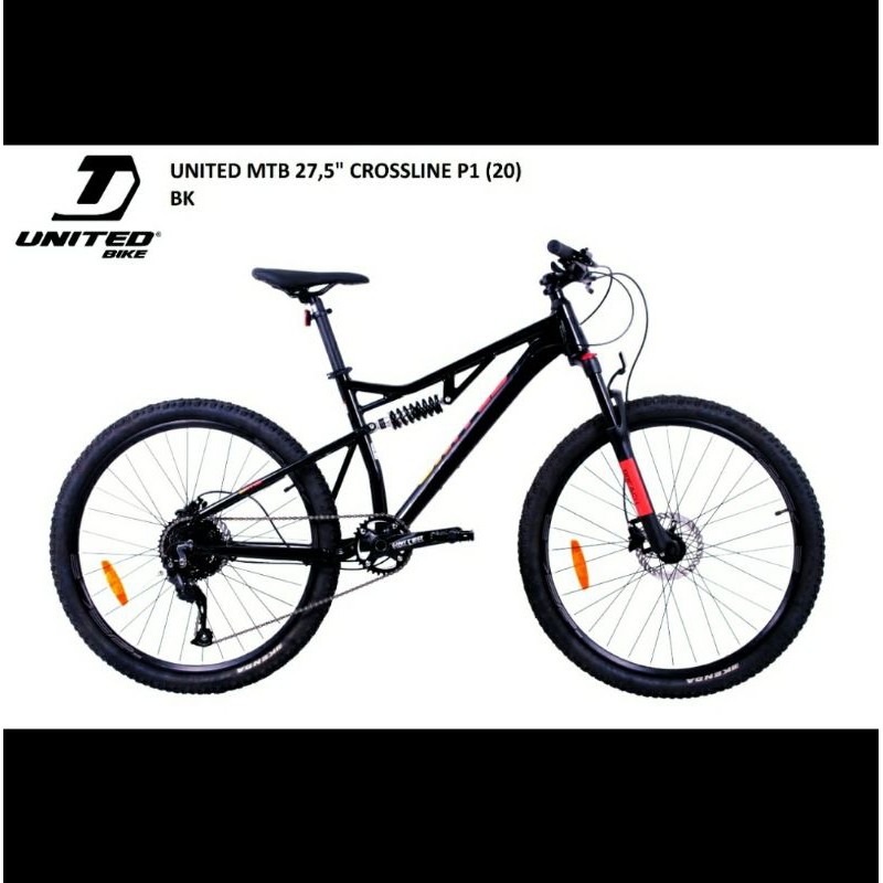 Sepeda Gunung MTB 27.5 Inch UNITED CROSSLINE P1 SUSPENSI