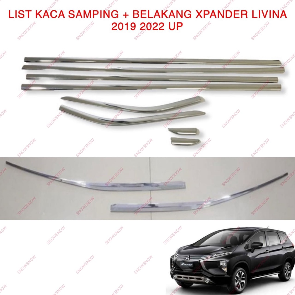 Paket List Kaca Samping Belakang Xpander Livina 2019 2022 Up Chrome