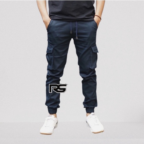 Celana Jogger Cargo Premium - Navy