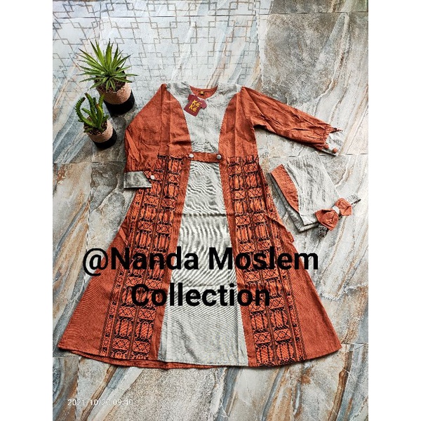 Gamis Anak KEKE Size 1~12 Orange Bata kode 20 13
