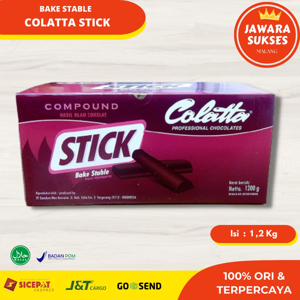 

Colatta Coklat Stick Bake Stable 1,2 Kg Kemasan Asli | Cokelat Stik Compound