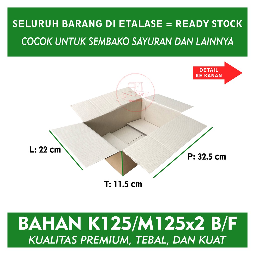 Kardus Karton Box Polos Corrugated 32,5x22x11,5-1