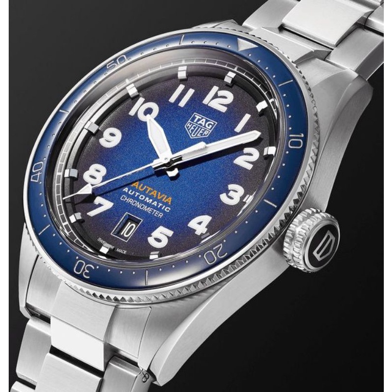 Tag Heuer Autavia Blue Dial with Ceramic Bezel, Stainless Steel Bracelet - New in Box