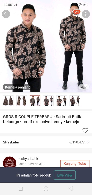 Grosir Couple Terbaru • Sarimbit Batik Keluarga • Motif Exclusive Trendy • Kemeja Gamis Atasan 457tg