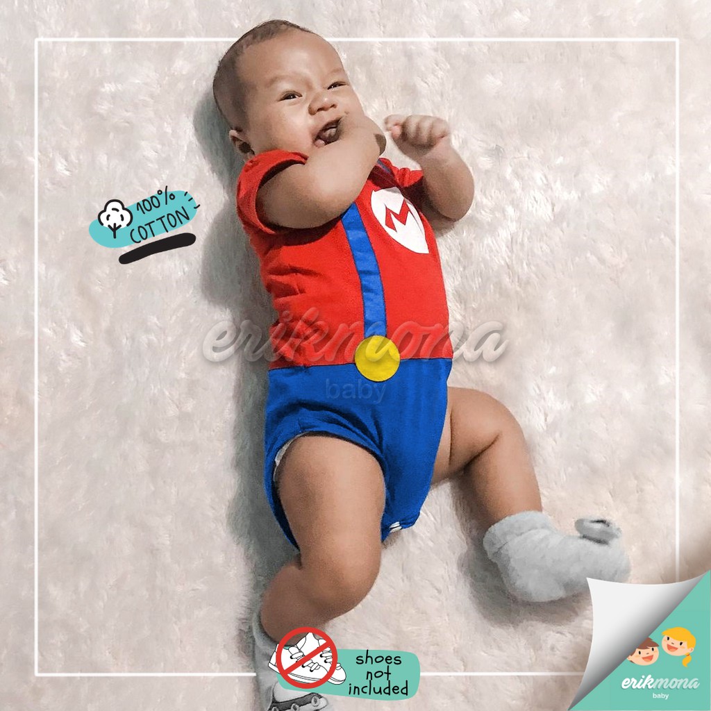 ❤️ baju bayi jumper bayi baju anak karakter mario bros lucu ❤️