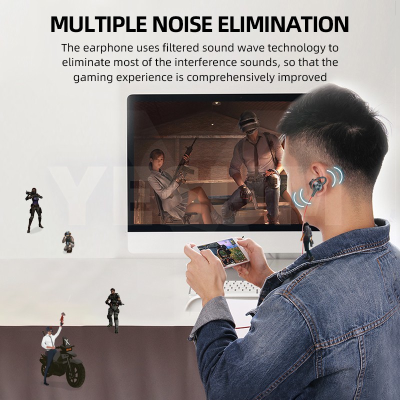 PUBG 3.5mm Earfon Earphone Gaming with Mic In Ear Bass Stereo Noise Cancelling Headset Gaming Sport CS Go PS4