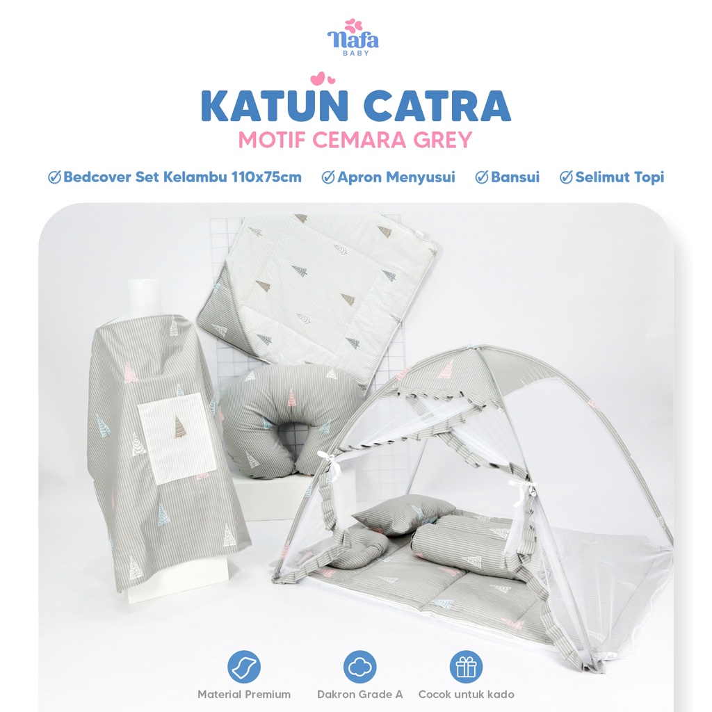 NAFA BABY - Newborn Package | Bedcover Kelambu Set Include Bantal Guling Set |  Apron Menyusui | Bantal Menyusui