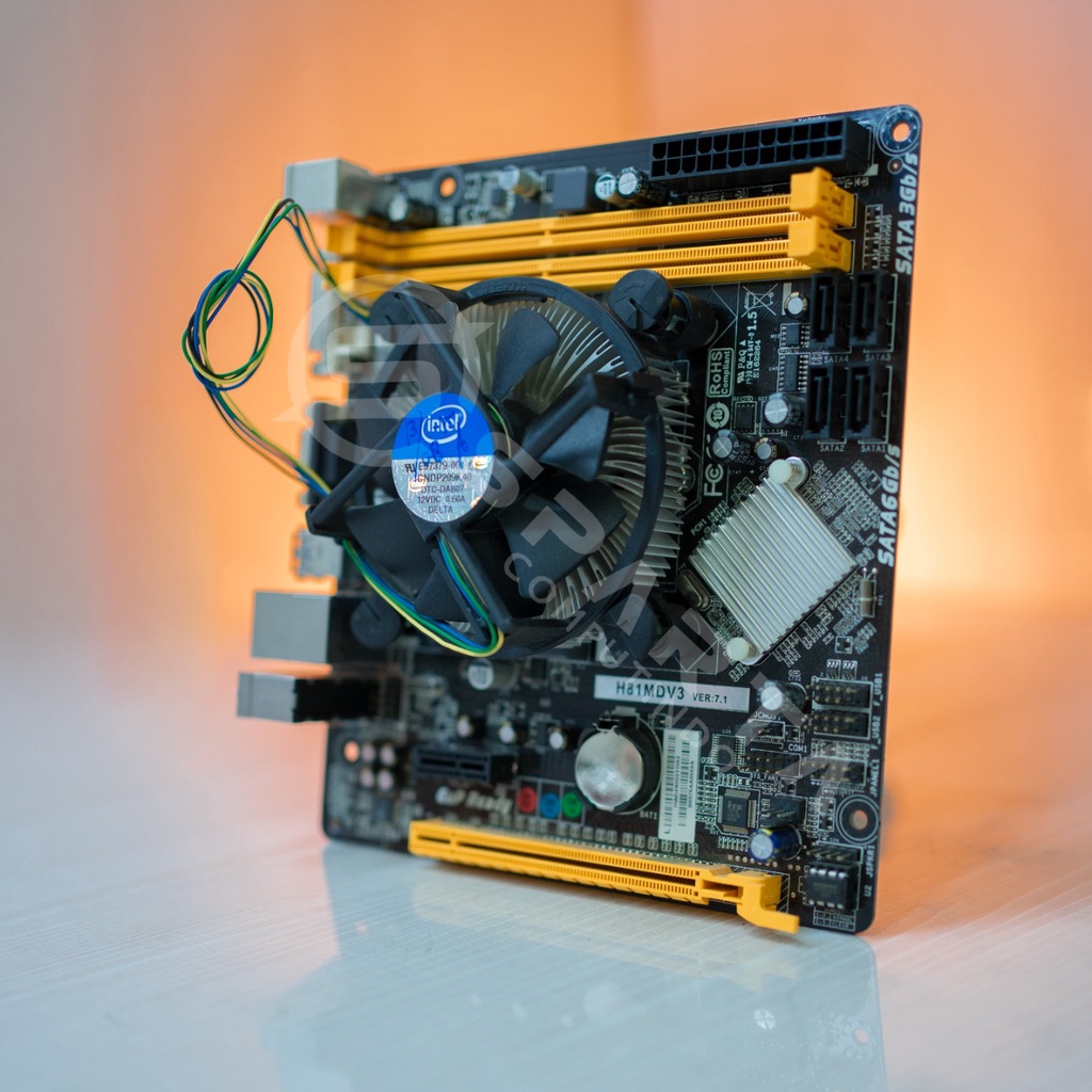 Paketan Motherboard Biostar H81MDV3 LGA 1150 + Fan Processor