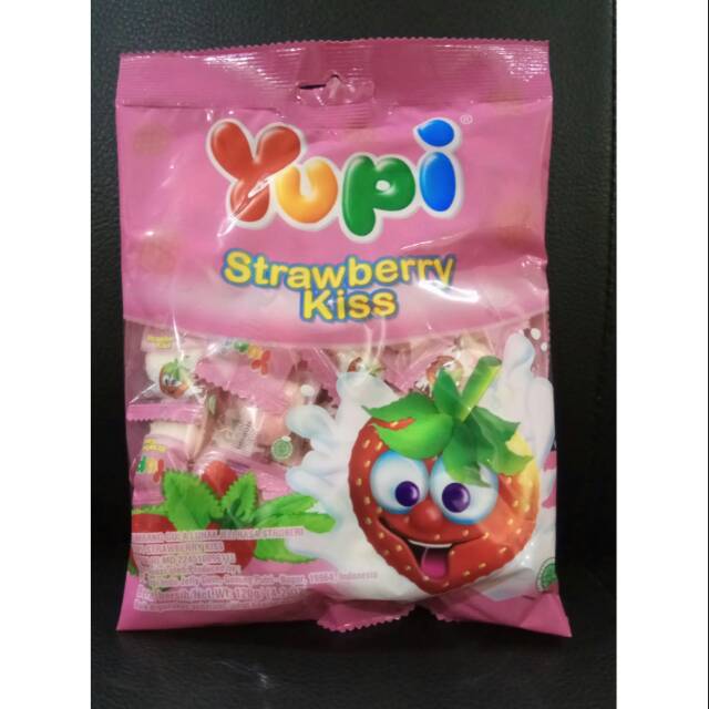 permen yupi strawberry kis 1pack