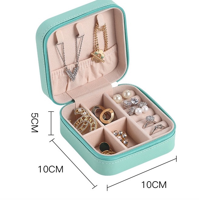 Kotak Mini Perhiasan Travel Jewelry Anting Kalung Cincin / Box Perhiasan Travel / Kotak Aksesoris Travel