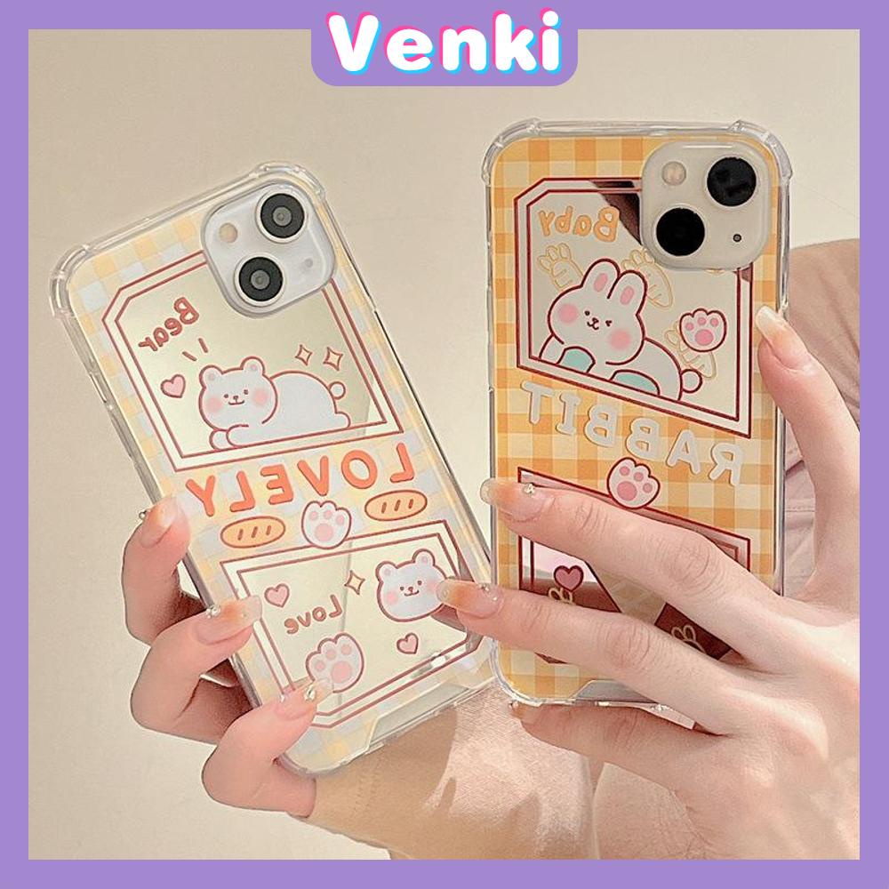 iPhone Case Acrylic Luxury Makeup Mirror Airbag Shockproof Protection Camera Cartoon Bear Cute Compatible For iPhone 11 iPhone 13 Pro Max iPhone 12 Pro Max iPhone 7Plus iPhone xr