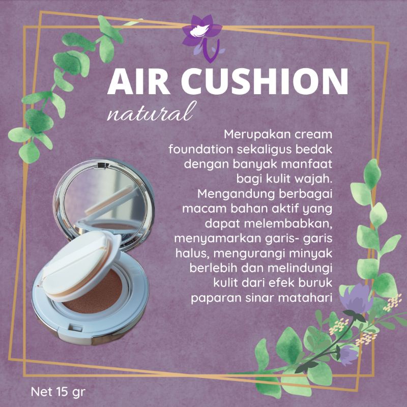 VHALIS WHITE AIR CC CUSHION NATURAL | BEDAK CAIR | SPF 15 | SUNSCREEN PRODUK VIOLETTA SKINCARE KLINI