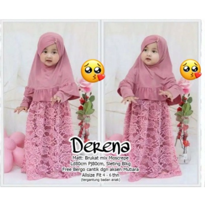 Baju Muslim Anak Perempuan Edisi Lebaran Terabaru 2023 Gamis Anak Perempuan Brukat Model Kekinian Tr