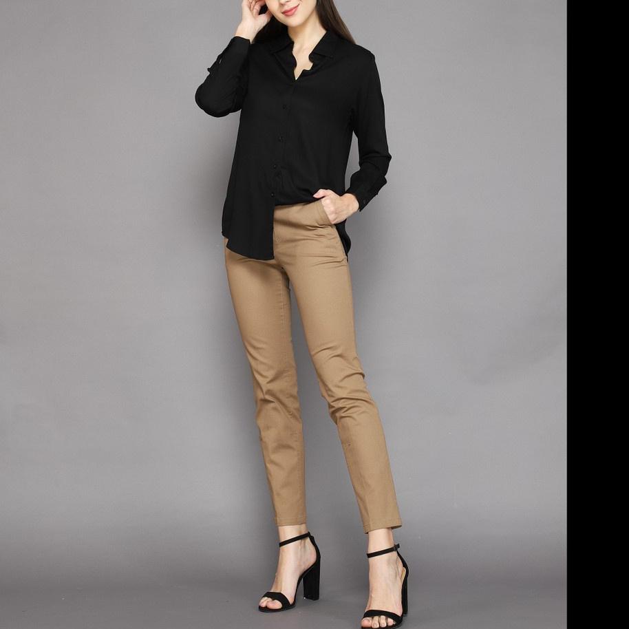 ☈ baju kemeja wanita kerja kantoran lengan panjang casual import kekinian 2021 hem wanita polos ➚