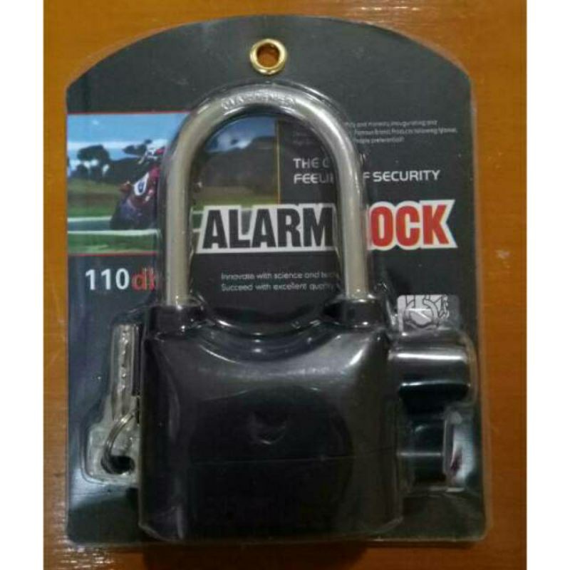 Gembok Alarm Kinbar Kunci Gembok Alarm Kunci pagar, motor, rantai dll (Free Packing Bubble)