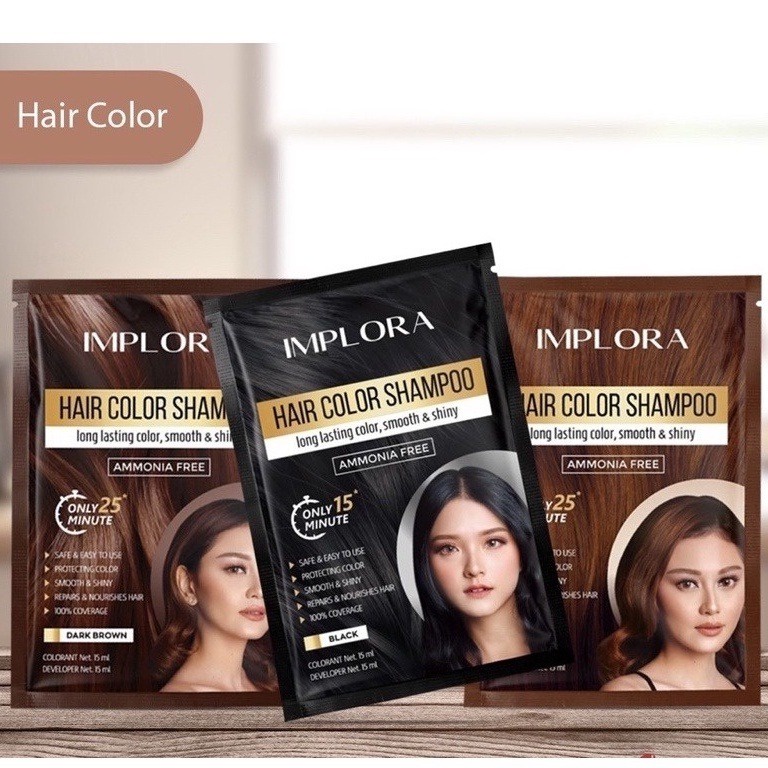 IMPLORA HAIR COLOR SHAMPOO 15ML | PEWARNA RAMBUT [SWEETSPACE]