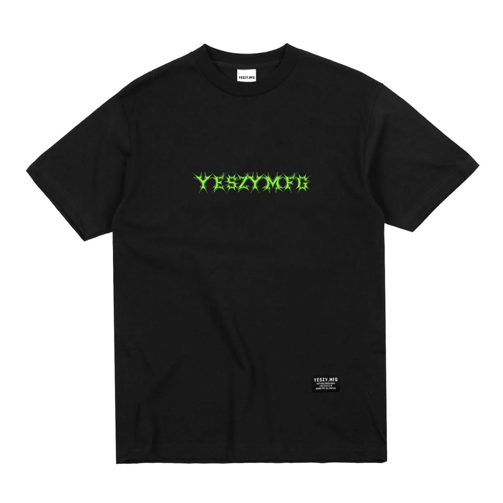 YESZY.MFG Tshirt Black Future Logo F. Green