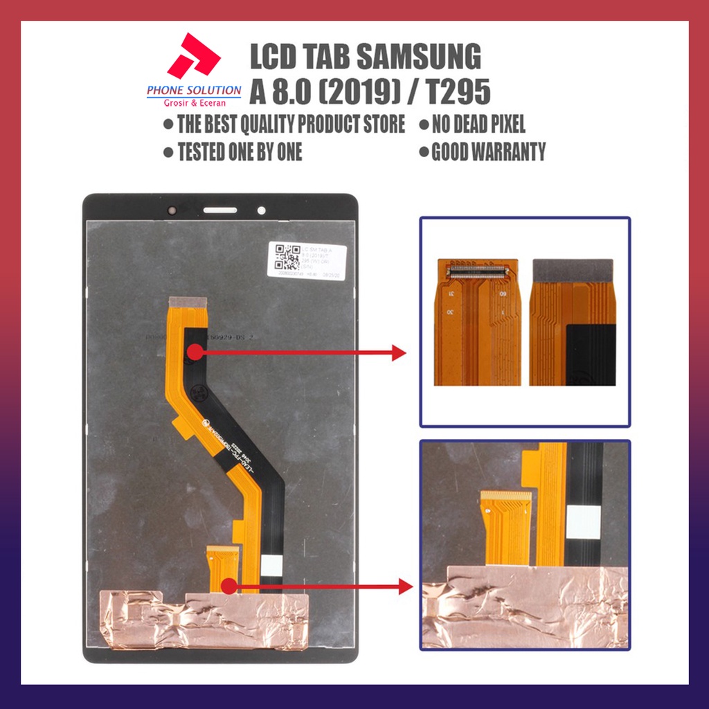 LCD Samsung Tab A8.0 / LCD Samsung Tab T295 2019 Fullset Touchscreen // Supplier LCD Samsung - Garansi 1 Bulan