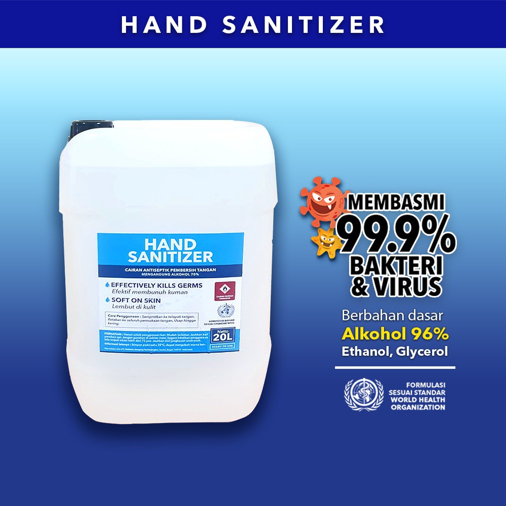 Hand sanitizer/ Cairan Antiseptik Steril Tangan dari Kuman 20 Liter