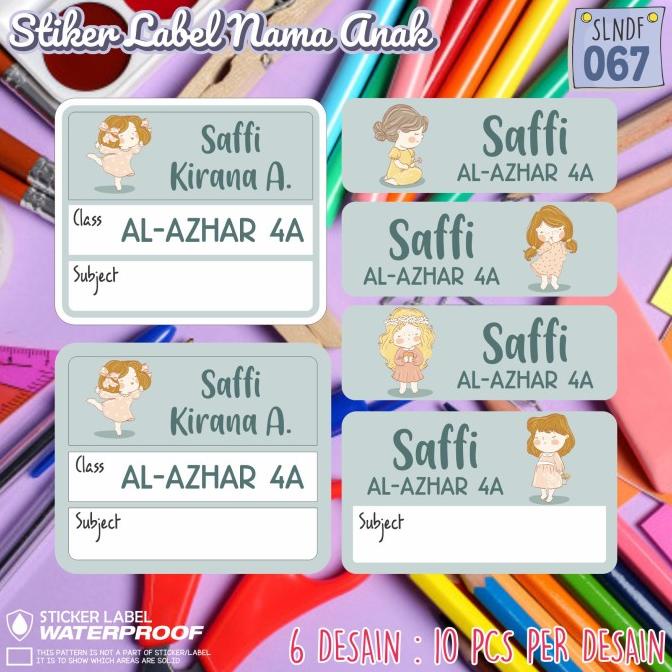 

BIG SALE STIKER LABEL NAMA WATERPROOF ANAK MURAH SEKOLAH SEPATU BUKU SLNDF-067 ,W>