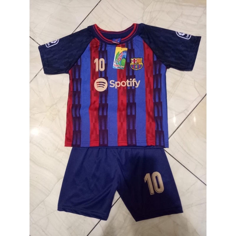 SETELAN JERSEY ANAK BARCELONA HOME KIDS TERBARU