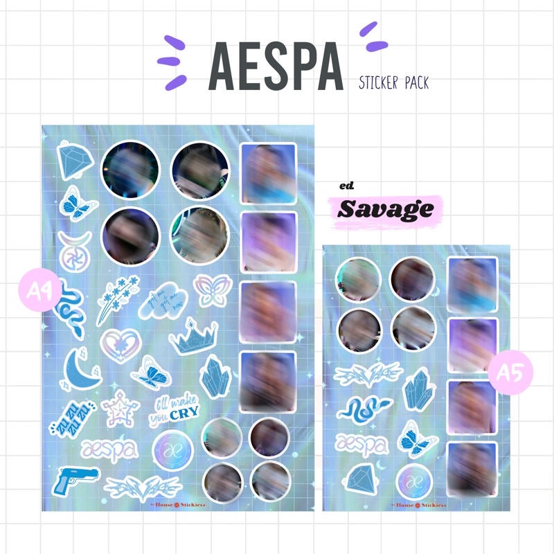 Stiker Kpop AESPA Savage Edition (Unofficial / Fanmade)