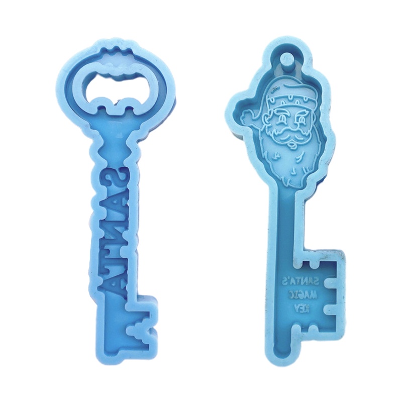 SIY  Christmas Theme Key Shape Epoxy Resin Mold Keychain Silicone Mould DIY Crafts Polymer Jewelry Pendant Making Tools