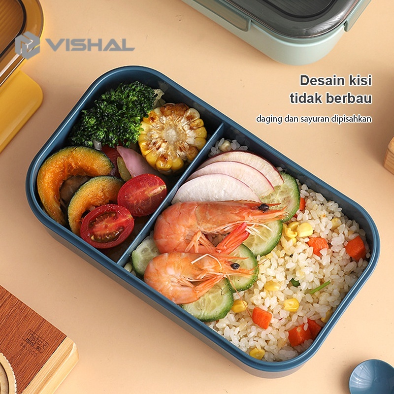 VISHAL Kotak Bekal Bersekat | Lunch Box Set | BPA Free | Anti Bocor