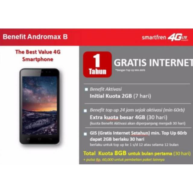 SMARTFREN ANDROMAX B RAM 2GB ROM 8GB