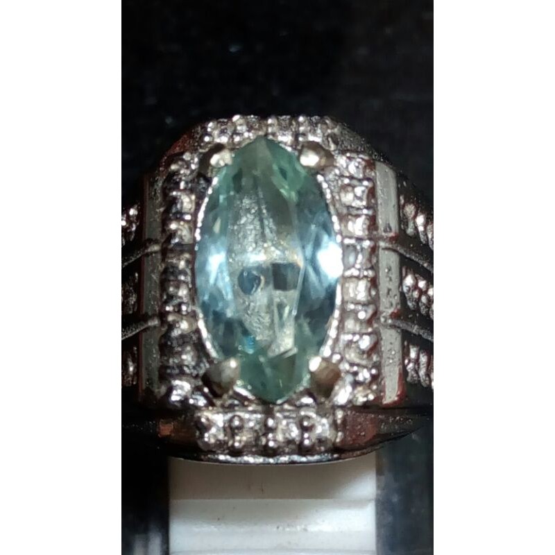 Batu akik permata natural prasseolite kecubung daun bukan jamrud emerald sapphire