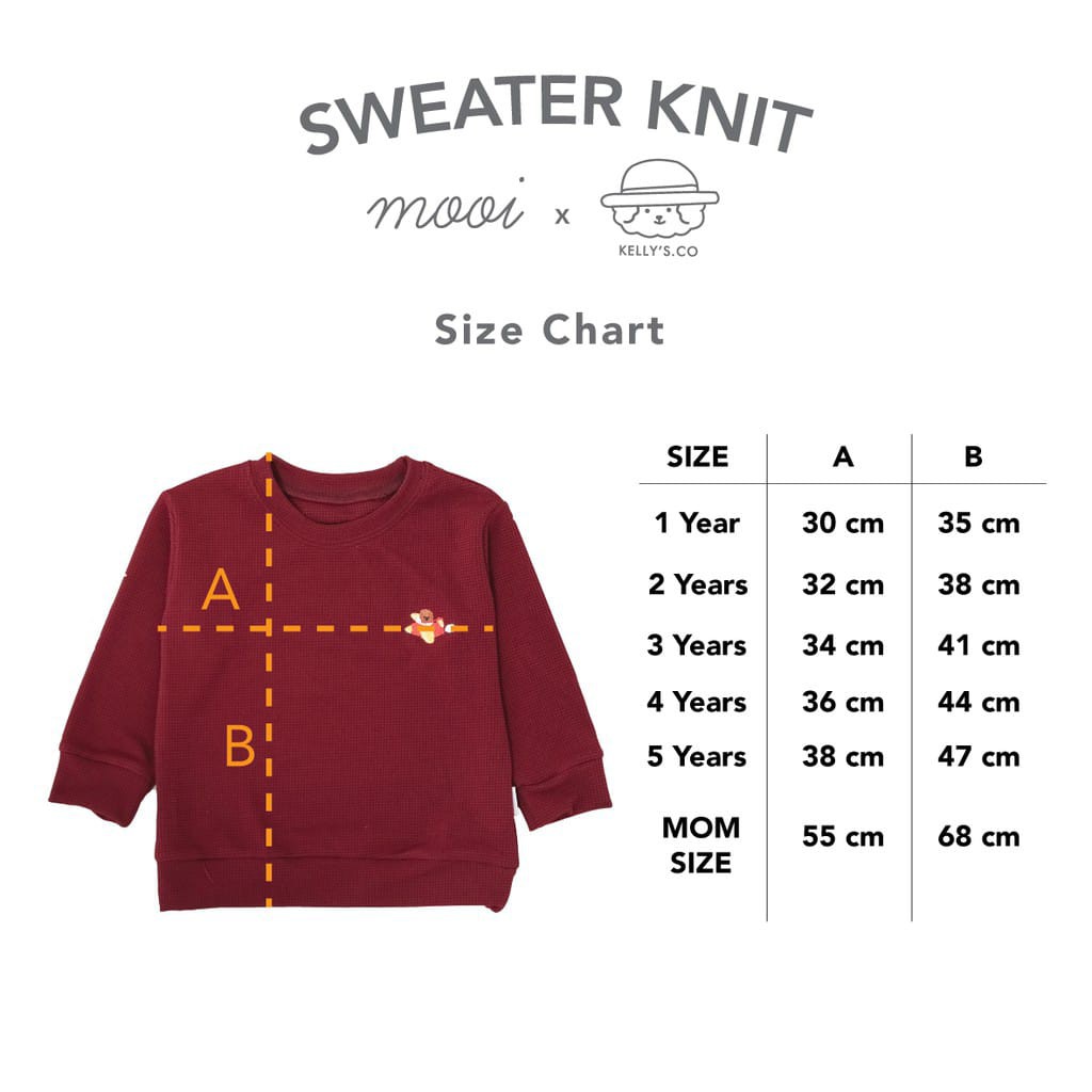 PROMO 7.7 PROMO BAJU LEBARAN MURAH CUCI GUDANG Mooi x Kellysco Sweater Anak dan mama  Knit KIDS and MOM